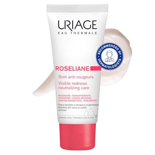 Image of Uriage Roséliane Anti-Redness Face Cream 40ml - Soothes, Hydrates, Reduces Redness of Sensitive Skin Prone to Rosacea - With Shea Butter & Ginseng - Rich Cream, Long-lasting Comfort - Non-comedogenic