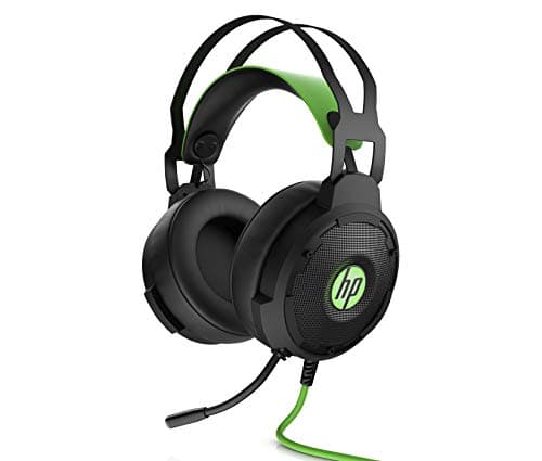Image of HP Pavilion Gaming 600 Headset with Green LED Ear Cup Lighting, 3.5 mm, 7.1 Virtual Surround Sound for Xbox One, PS4, PC & Phone, Black/Green