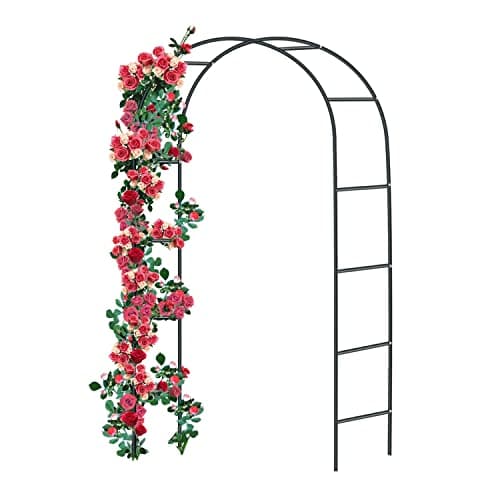 Image of Forever Speed Metal Rose Arch Trellis Steel Frame Garden Arch, Flower Arch,Garden Decoration and Embellishment Climber Weatherproof 240 x 140 x 38 cm