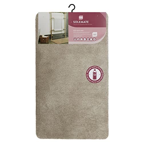 Image of JVL SOLEMATE Eco-Bath Mat, 60x100cm, Stone