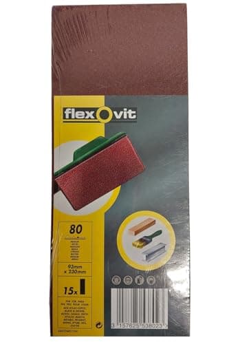 Image of Flexovit 1/3 Sanding Sheets Orbital 93 x 230 Plain Medium 80g (15)