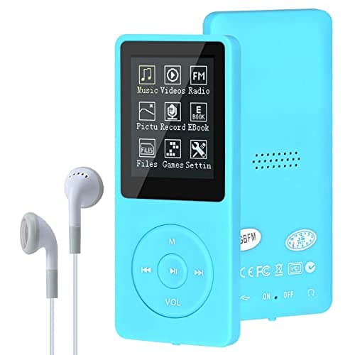 Image of MP3/MP4 Digital Music Player,Lychee Upgrade 8GB Portable HiFi Lossless Sound Music Player with Music/Video/Voice Record/FM Radio/E-Book Reader, Supports up to 64GB (Light Blue)