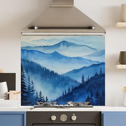 Image of Premium 75 x 70cm Autumn Mist 6mm Glass Toughened Kitchen Splashback