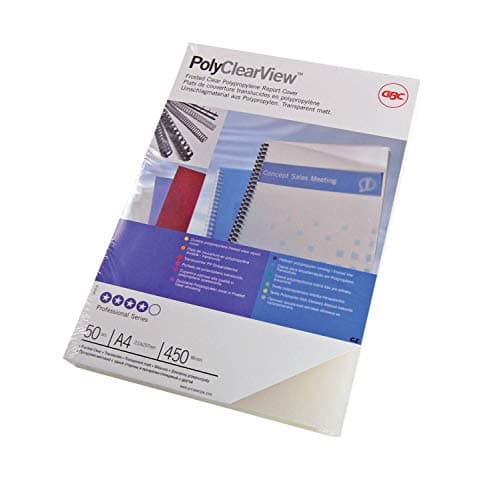 Image of GBC PolyClearView Binding Covers, 350 micron, A4, Clear Matt, Pack of 100, IB387166