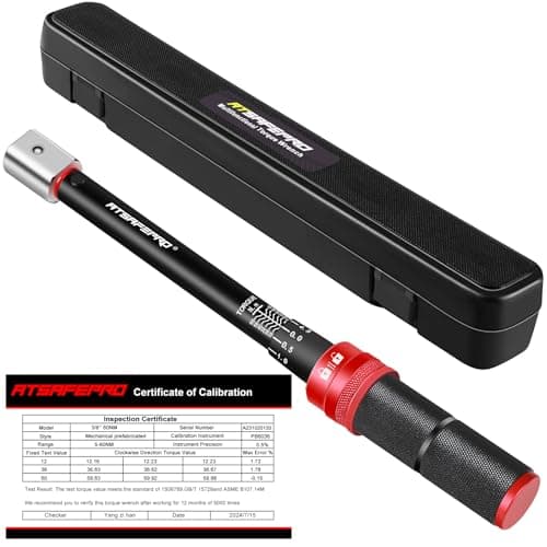 Image of ATsafepro Adjustable Torque Wrench 5-60 Nm, 9×12mm Open End Torque Wrench for HVAC Mini Split,Refrigeration System,Bike Motorcycle and Car Maintenance