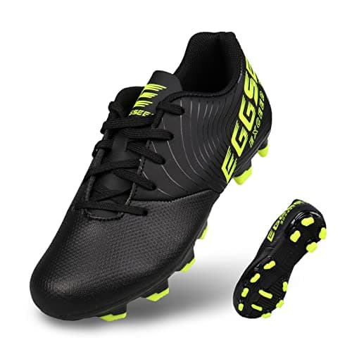 Image of Boys Football Boots Kids FG/AG Soccer Shoes Water Repellent Athletics Sneakers Football Cleats for Training & Matches Size 3 Black Green