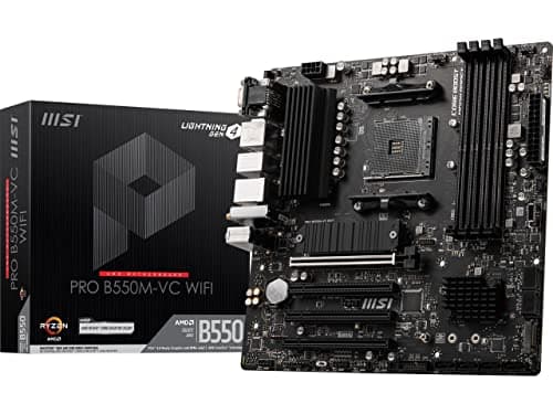 Image of MSI PRO B550M-VC WiFi ProSeries Motherboard (AMD AM4, DDR4, PCIe 4.0, SATA 6Gb/s, M.2, USB 3.2 Gen 2, HDMI/DP, Wi-Fi, mATX)