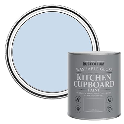 Image of Rust-Oleum Blue Kitchen Cupboard Paint in Gloss Finish - Blue Sky 750ml