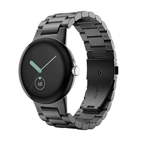 Image of MoKo Metal Strap Compatible with Google Pixel Watch 4/3 41mm/Pixel Watch 2/1, Stainless Steel Replacement Band for Men Women, Black