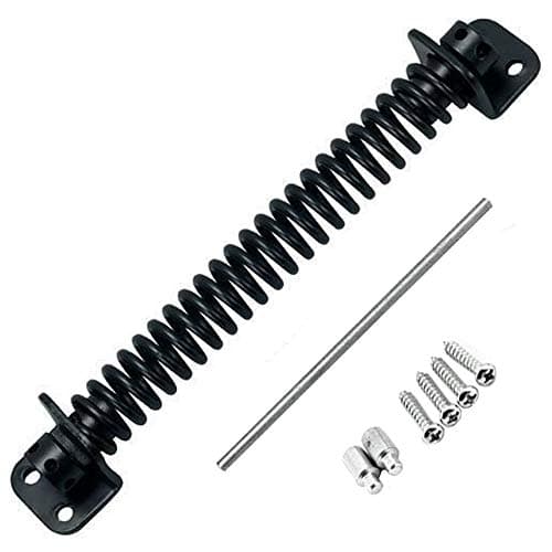 Image of 2XBlack Adjustable Spring Gate and Door Closer 250mm (10") - Black