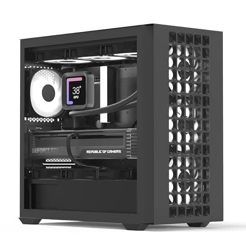 Image of AeroCool D302A Mini Tower Case, 360mm Radiator Support, 11 Fan Slots, 410mm GPU, Backward-Facing m-ATX/mini-ITX Motherboard, USB Type-C, Magnetic Dust Filter, Mesh Front Panel, Compact Build, Black
