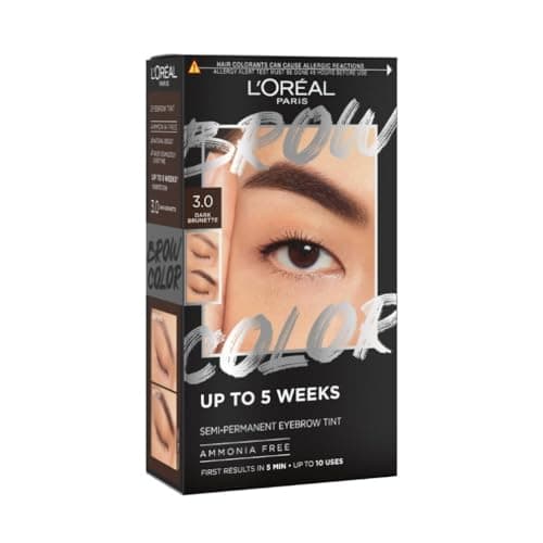 Image of L'Oréal Paris, Semi-Permanent Eyebrow Tint, Lasts up to 5 Weeks, Visible Results in 5 Minutes, Up to 10 Uses, Ammonia Free, Brow colour, Shade: 3.0 Dark Brunette