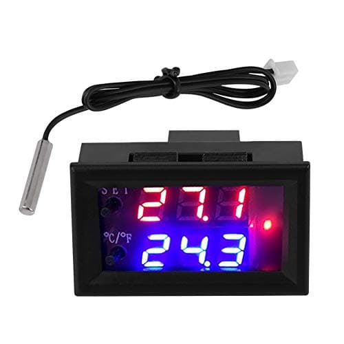 Image of Jadeshay Temperature Controller DC12V Digital Thermostat Temperature Control Switch Module Regulator Digital Display with NTC Waterproof Sensor Probe,Double Mode Fahrenheit Celsius