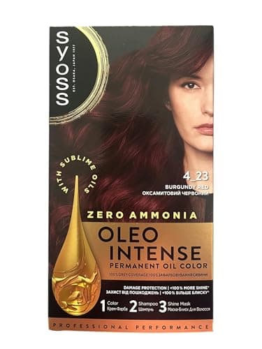 Image of Syoss Oleo Intense Permanent Hair Dye with Oils 4-23 Burgundy Red