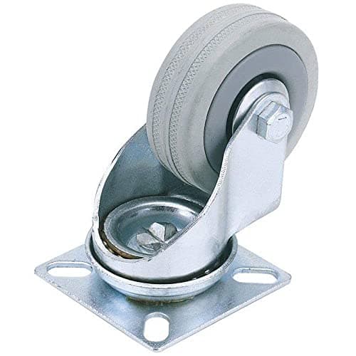 Image of Draper 65473 75 mm Swivel Plate Fixing Rubber Castor (70 kg Safe Working Load)
