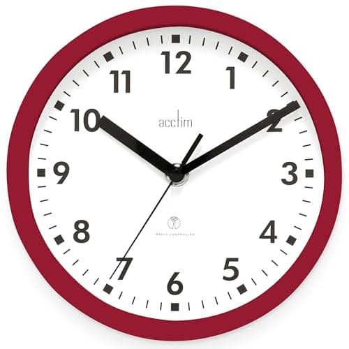 Image of Acctim 74664 Nardo 20cm Radio Controlled Red Wall Clock