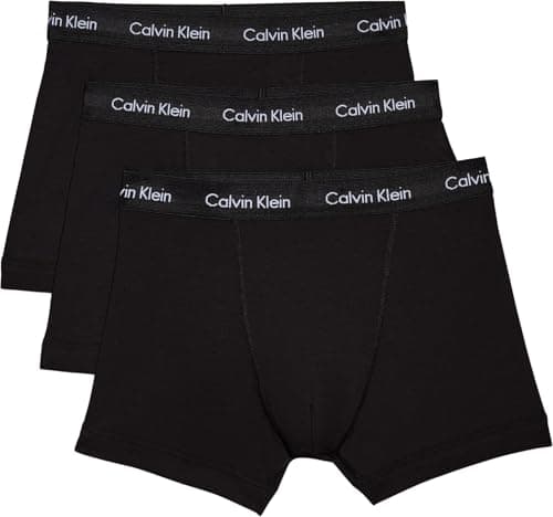 Image of Calvin Klein Cotton Stretch 3 Pack Trunk, All Black(Size: M)