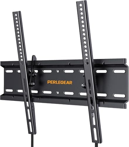 Image of Perlegear TV Wall Bracket for 26-60 inch TVs up to 52kg, Sturdy Tilt TV Bracket with VESA 75x75-400x400mm, 55 Inch Slim Wall Mount with Safe Pull Strings