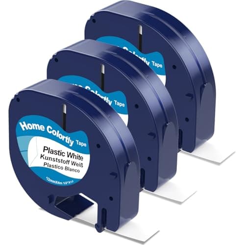 Image of 3 X 91201 Label Tape Replacement for Dymo Letratag Tape Plastic White S0721610 12mm x 4m Label Maker Tape Compatible with Dymo Letratag LT-110T LT-100H LT-100T QX50 XR XM 2000