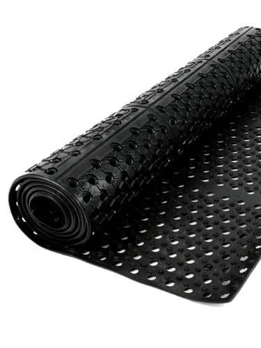 Image of Kinevortex 90x210 cm Outdoor Rubber Mats Large Entrance Rubber Mat Anti Fatigue Standing Mat Drainage Non Slip Doormat with Drainage Hole Heavy duty Commercial Kitchen Floor Mat