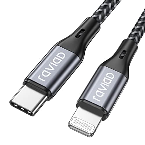 Image of RAVIAD USB C to Lightning Cable Long 2M, [MFi Certified] iPhone Fast Charger Cable Nylon PD Fast Charging USB C Lightning Cable Compatible with iPhone 14 13 12 11 Pro Max Mini X XS XR 8 8 Plus - Grey