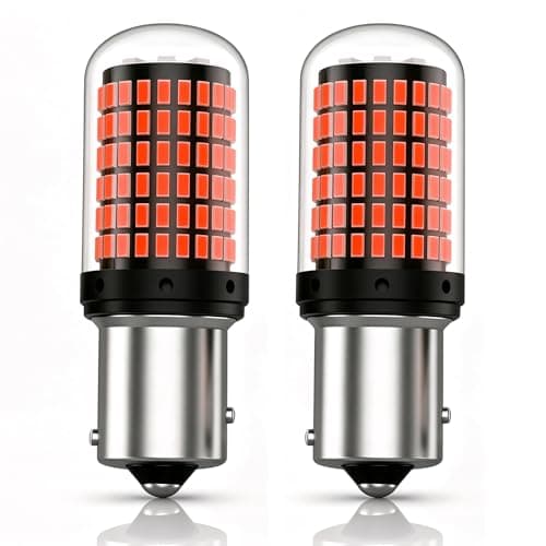 Image of 1157 BAY15D P21/5W LED Bulbs, Super Bright Red 144SMD Interior Lights, 12/24V Rear Brake Tail, Rear Position Fog Lamps for Car, Vehicle Side Marker, Warning Light, Moto Direction Indicator (Pack of 2)
