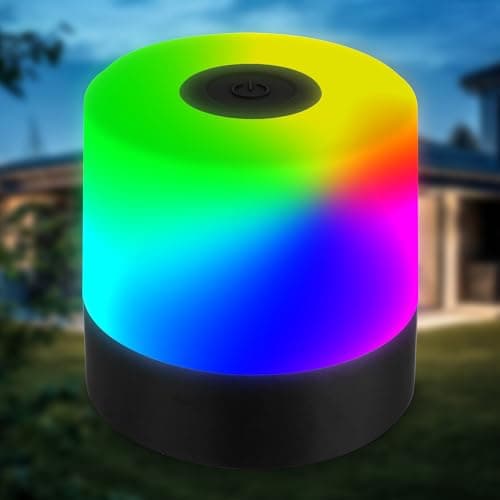 Image of B.K.Licht - Mini RGBW LED Table Lamp Wireless IP44 with Touch, Colour Changing, Battery, USB-C Cable, Bedside Lamp, Decorative Lamp, LED Lamp, Battery Table Lamp, Outdoor Lamp, Children's Room, 7 x 7