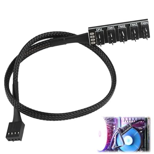 Image of 4 Pin PWM PC Fan Hub 1-to-5 Way Internal Fan Power Supply Extension Cable CPU Cooler Cooling 4 PIN/3PIN Motherboard Fan Splitter Adapter Connector 12V 2A Desktop Computer fan Splitter Cable