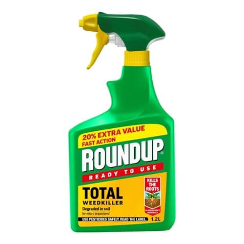 Image of Roundup Total Weed Control, Fast-Acting Formula, Root-Level Action, Long-Lasting, Precise Application, Ideal for Gardens, Lawns, Driveways & Outdoor Spaces, 20% Extra Free, 1L (Pack of 1)