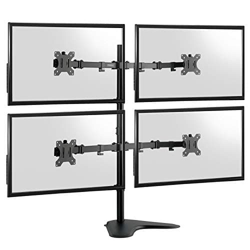 Image of TekBox Monitor Mounts - Multi Arm Stands for 1 2 3 or 4 Computer Screens Single Twin Triple Quad (Quad)