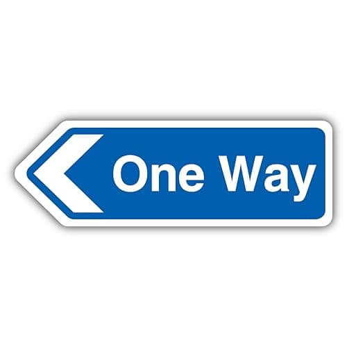 Image of V Safety One Way Arrow Left - Shaped Sign 300 x 100 mm - 2mm Rigid Plastic