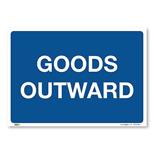 Image of Goods outward, A3 420x297mm, PVC Rigid Plastic, Deliveries access, Warehouse Information Safety Signs
