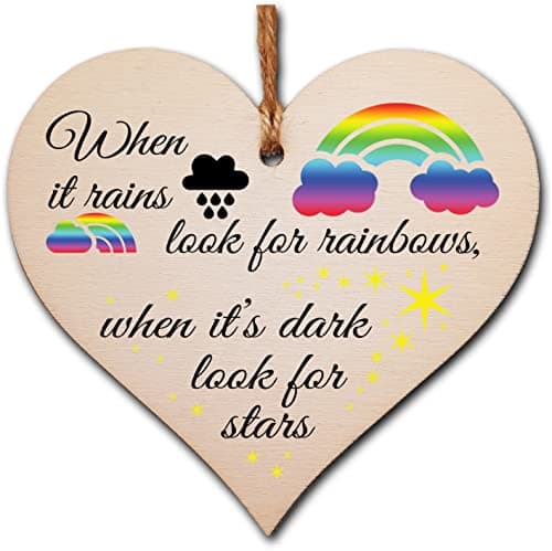 Image of Decorative Wooden Heart Plaque – Inspirational Quote Wall Art – Rustic Hanging Sign for Home, Office, Bedroom, or Gift Giving