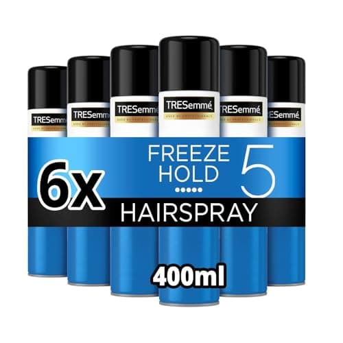Image of TRESemmé Freeze Hold Hairspray – 24-Hour Frizz Control, Extra Strong Hold & No Sticky Residue or Stiffness – Long-Lasting, Humidity-Resistant Styling for Straight, Curly, or Wavy Hairstyles 400ml