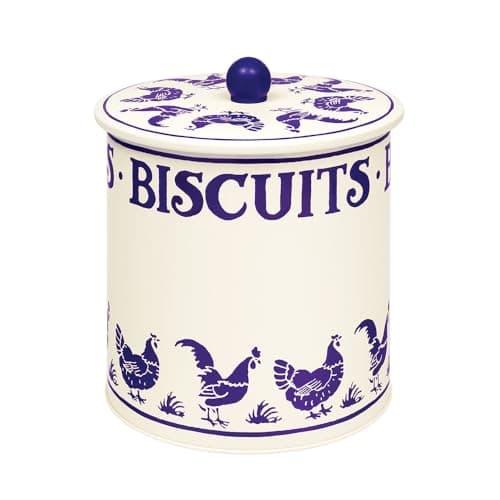 Image of Elite tins Emma Bridgewater - Blue Hen Tin Biscuit Barrel 170 (d) x 173 mm