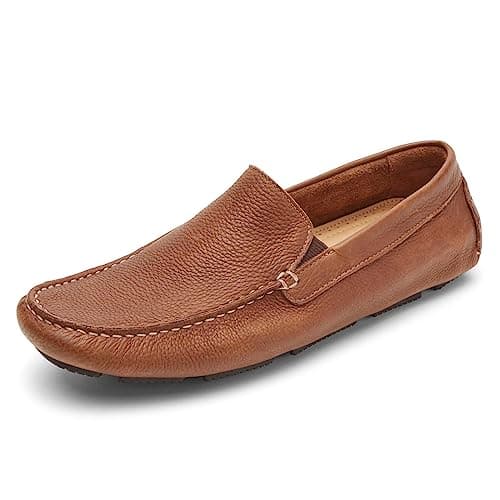 Image of Rockport Men's Rhyder Venetian Loafer, Tan Tumbled, 8 UK