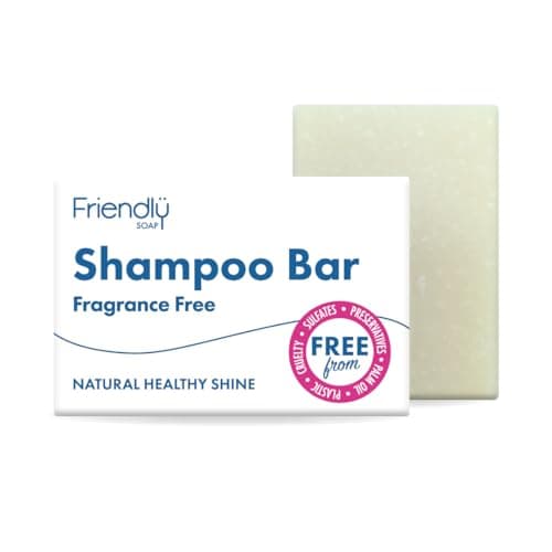 Image of Friendly Soap - Fragrance-Free Hypoallergenic Shampoo Bar (95g), Gentle Hair Care, Sensitive, Nourishing, Plant-Based, Cruelty-Free, Made By Hand, No SLS or Parabens, Sustainable