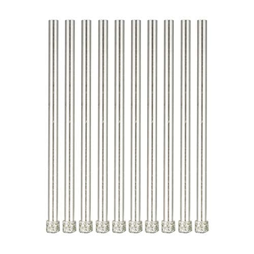 Image of sourcingmap 10pcs 1/8"(3mm) Diamond Coated Hole Saw Drill Bits for Glass Ceramic Tile Marble Rock Porcelain Bottles Pots Brick