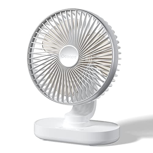 Image of OCOOPA RotateAir Large 6.5'' Auto Oscillating Rechargeable Fan 4000mAh, 4 Speeds Wind, Quiet Tech, USB Desk Table Fan for Home,Bed, Office,Travel,Camping