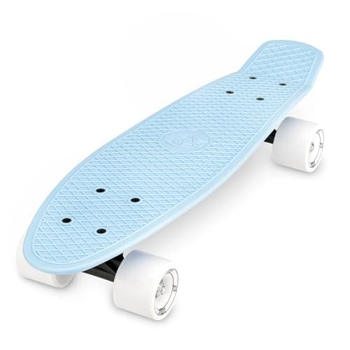 Image of Xootz 22 Inch PP Cruiser Skateboard Pastel Pink - Kids Mini Skateboard with PP Deck, Beginner Friendly