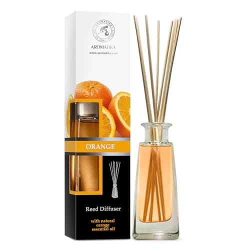 Image of AROMATIKA Orange Reed Diffuser 100ml – Scented Diffuser with Sticks, Natural Orange Essential Oil, Long Lasting Room Fragrance & Air Freshener, Fresh Citrus Aromatherapy Scent for Home, Office & Spa