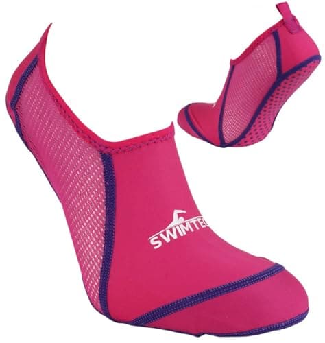 Image of 2022 SwimTech Pool Socks Junior (7-9, Pink)