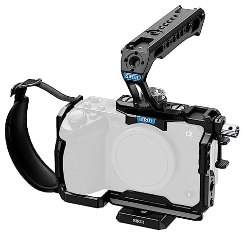 Image of SIRUI FX30 FX3 Cage with Top Handle, Complete Camera Cage Kit for Sony FX3 FX30, with HDMI Cable Clamp, 1/4''-20 Threaded Holes, for ARRI 3/8''-16 Holes, Compatible with Original XLR Handle(Black)
