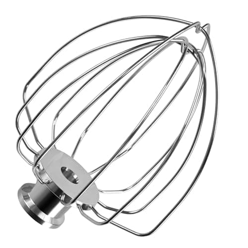 Image of K45WW 6-Wire Whip for KitchenAid 4.5-5 Quart Tilt-Head Stand Mixers Artisan Series & Classic Series by MMOBIEL - Aluminum Attachment Egg Cream Stirrer - Cakes Mayonnaise Whisk - Hand Wash Only