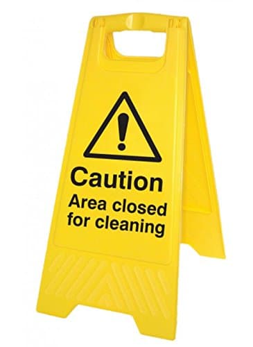 Image of Caledonia Signs 58546 Free-Standing Floor Sign, "Caution Area Closed for Cleaning"