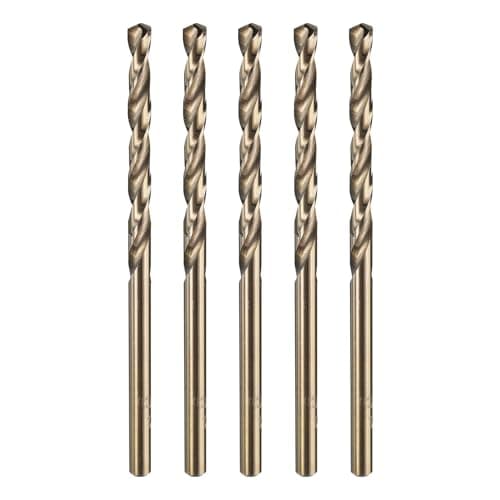 Image of sourcing map 5pcs M35 Cobalt Twist Drill Bit 3.5mm(9/64") Dia High-Speed Steel Metric Drill Bit with Titanium Coating For Drilling Hard Metals, Stainless Steel, Alloy Steel, Cast Iron