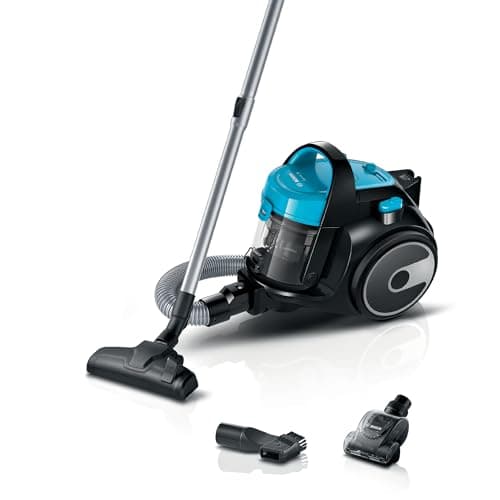 Image of Bosch Series 2 BGS05BU2GB Bagless Cylinder Vacuum Cleaner with Mini AirTurbo Nozzle, Suitable for Hardfloor, Carpet & Car, Compact & Lightweight, 700W, 1.5L, Turquoise