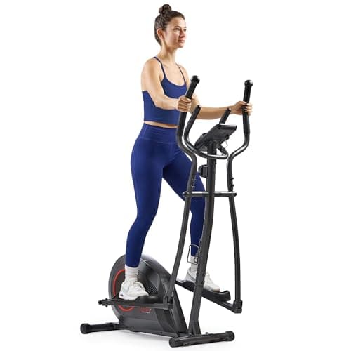 Image of Sunny Health & Fitness Smart Upright Elliptical Cross Trainer for Home 2 in 1 Cross Trainers 16-Level Magnetic Resistance Exercise Machines Leg/Foot Cardio Workout, Free SunnyFit App - Dark Gray