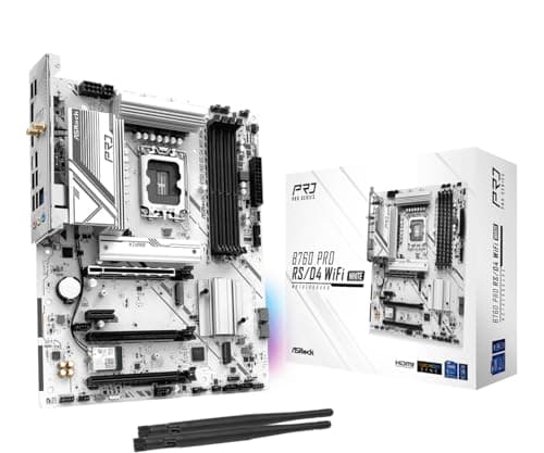 Image of ASRock B760 Pro RSD4 WiFi White Micro-ATX Motherboard - Intel LGA1700, DDR4, 2.5G LAN, WiFi 6, PCIe 4.0, USB 3.2 Gen2x2 Type-C, ARGB