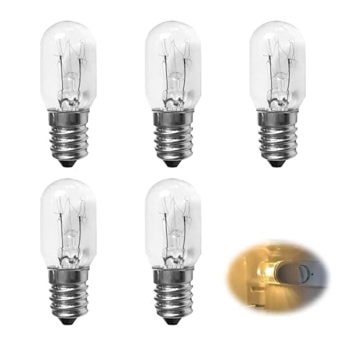 Image of Cryluxial 5Pcs 15W E14 Screw Salt Lamp Bulbs, Mini Wax Warmer Light Bulbs, Small Edison Screw SES Pygmy Bulb, Dimmable Clear E14 Replacement Bulbs for Salt Lamps, Warmers, Night Lights, Fridge